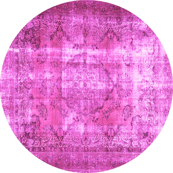 Round Persian Pink Traditional Rug, tr3286pnk