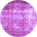 Round Persian Purple Traditional Rug, tr3286pur