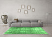 Machine Washable Persian Emerald Green Traditional Area Rugs in a Living Room,, wshtr3286emgrn