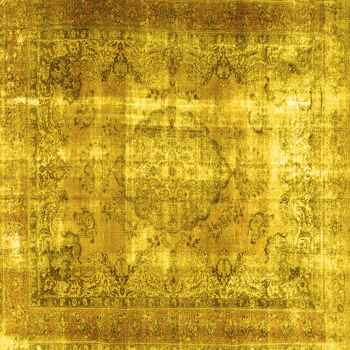 Square Persian Yellow Traditional Rug, tr3286yw