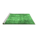 Sideview of Machine Washable Persian Emerald Green Traditional Area Rugs, wshtr3286emgrn