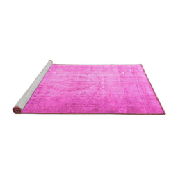 Sideview of Machine Washable Persian Pink Traditional Rug, wshtr3287pnk