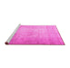 Sideview of Machine Washable Persian Pink Traditional Rug, wshtr3287pnk