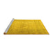 Sideview of Machine Washable Persian Yellow Traditional Rug, wshtr3287yw