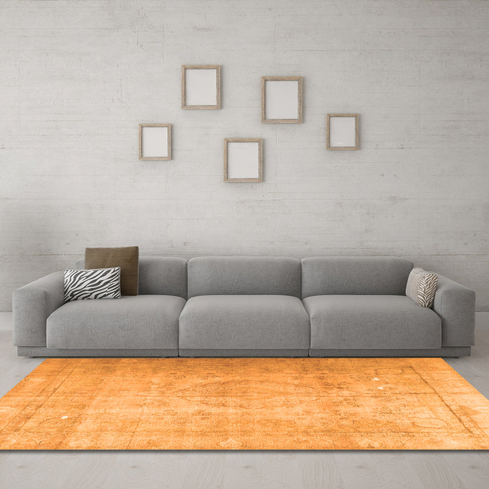 Machine Washable Persian Orange Traditional Area Rugs in a Living Room, wshtr3287org
