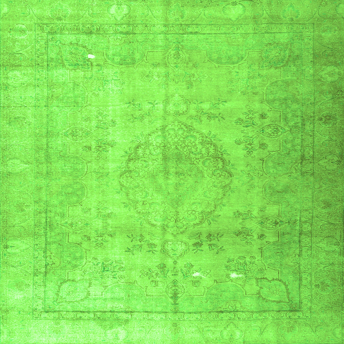 Round Machine Washable Persian Green Traditional Area Rugs, wshtr3287grn