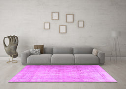 Machine Washable Persian Purple Traditional Area Rugs in a Living Room, wshtr3287pur
