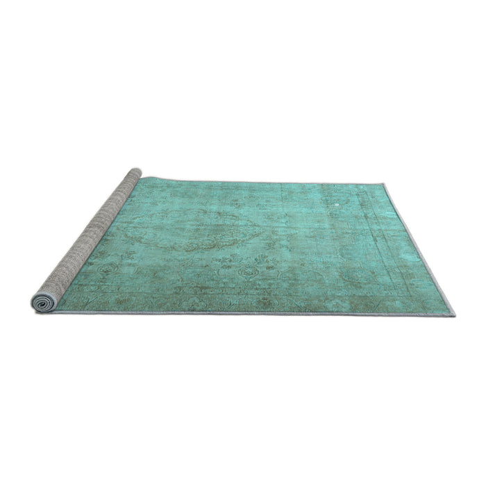 Sideview of Machine Washable Persian Light Blue Traditional Rug, wshtr3287lblu