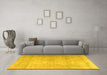 Machine Washable Persian Yellow Traditional Rug in a Living Room, wshtr3287yw