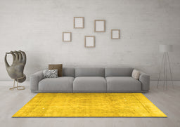 Machine Washable Persian Yellow Traditional Rug in a Living Room, wshtr3287yw
