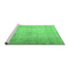 Sideview of Machine Washable Persian Emerald Green Traditional Area Rugs, wshtr3287emgrn