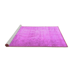 Sideview of Machine Washable Persian Purple Traditional Area Rugs, wshtr3287pur