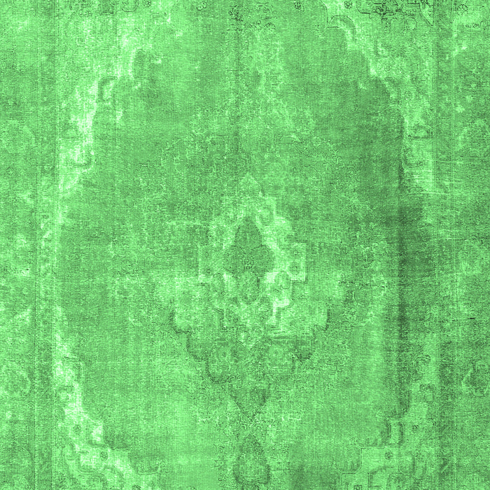 Machine Washable Persian Emerald Green Traditional Area Rugs, wshtr3288emgrn