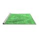 Sideview of Machine Washable Persian Emerald Green Traditional Area Rugs, wshtr3288emgrn