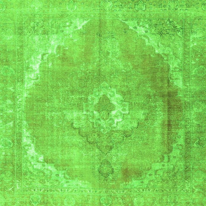 Round Machine Washable Persian Green Traditional Area Rugs, wshtr3288grn