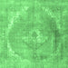 Square Persian Emerald Green Traditional Rug, tr3288emgrn