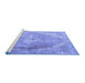 Sideview of Machine Washable Persian Blue Traditional Rug, wshtr3288blu