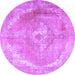 Round Persian Purple Traditional Rug, tr3288pur