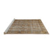 Sideview of Machine Washable Traditional Brown Rug, wshtr3289