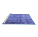 Sideview of Machine Washable Persian Blue Traditional Rug, wshtr3289blu