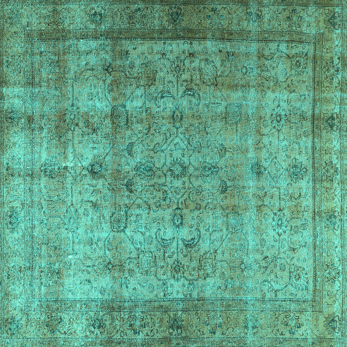 Square Persian Turquoise Traditional Rug, tr3289turq