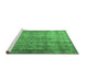 Sideview of Machine Washable Persian Emerald Green Traditional Area Rugs, wshtr3289emgrn