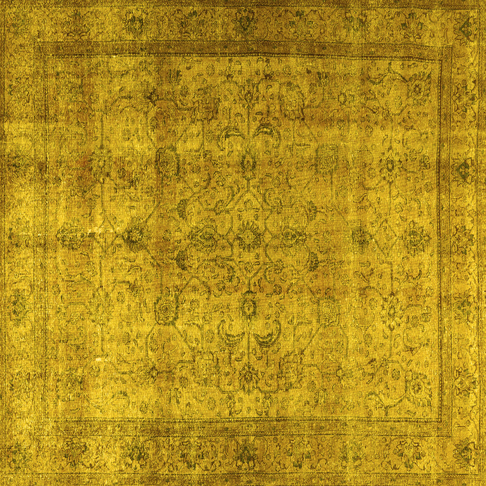 Square Persian Yellow Traditional Rug, tr3289yw