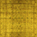 Square Persian Yellow Traditional Rug, tr3289yw