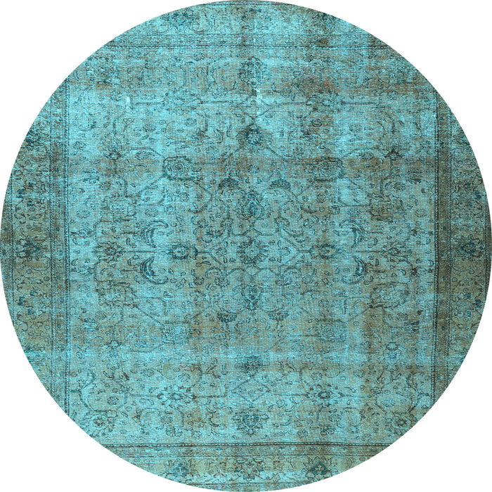 Round Persian Light Blue Traditional Rug, tr3289lblu