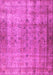 Machine Washable Persian Pink Traditional Rug, wshtr3289pnk