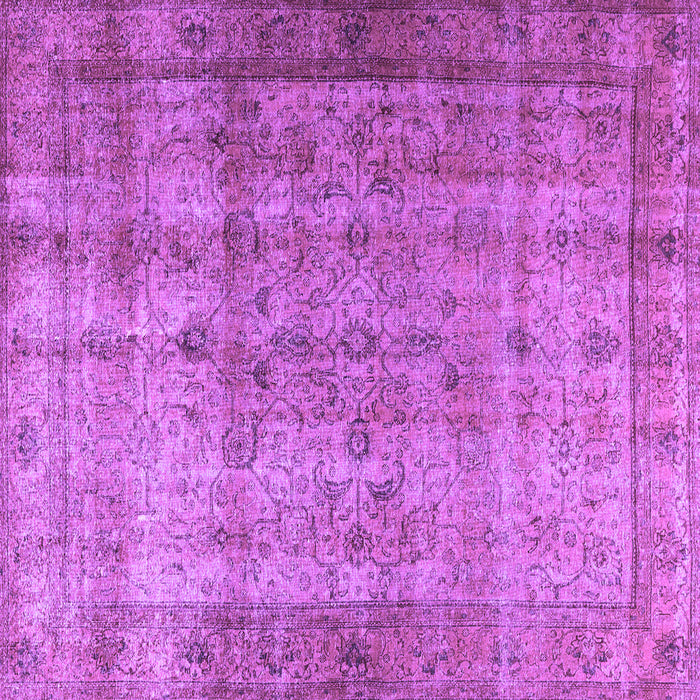 Square Machine Washable Persian Purple Traditional Area Rugs, wshtr3289pur
