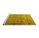 Sideview of Machine Washable Persian Yellow Traditional Rug, wshtr3289yw