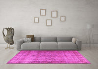 Machine Washable Persian Pink Traditional Rug, wshtr3289pnk