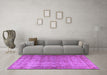 Machine Washable Persian Purple Traditional Area Rugs in a Living Room, wshtr3289pur