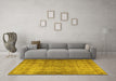 Machine Washable Persian Yellow Traditional Rug in a Living Room, wshtr3289yw