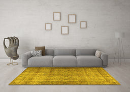 Machine Washable Persian Yellow Traditional Rug in a Living Room, wshtr3289yw