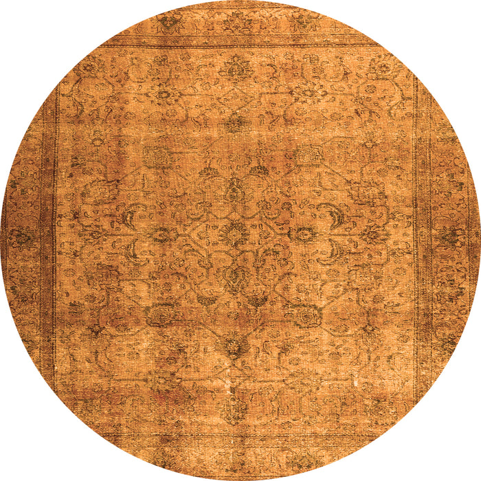 Square Persian Orange Traditional Rug, tr3289org