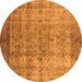 Square Persian Orange Traditional Rug, tr3289org