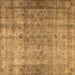Square Persian Brown Traditional Rug, tr3289brn