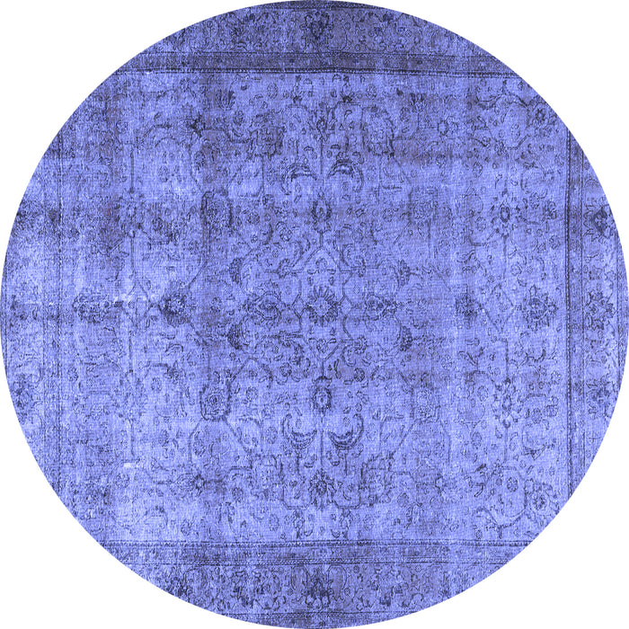 Round Persian Blue Traditional Rug, tr3289blu