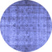 Round Persian Blue Traditional Rug, tr3289blu
