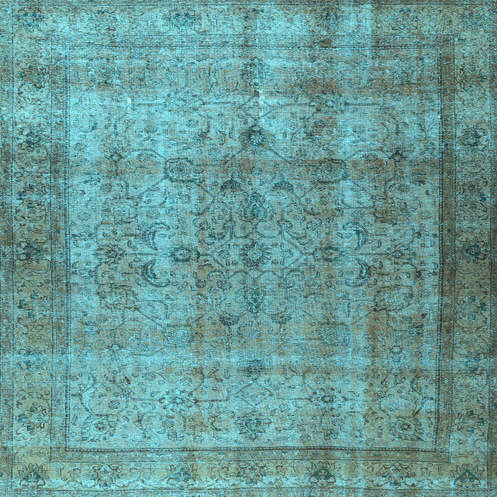 Square Machine Washable Persian Light Blue Traditional Rug, wshtr3289lblu