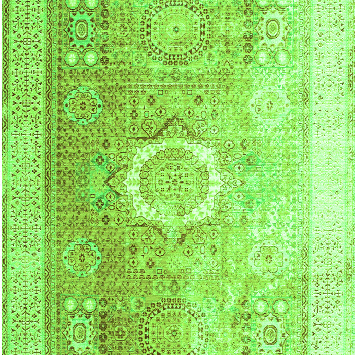 Serging Thickness of Machine Washable Persian Green Traditional Area Rugs, wshtr328grn