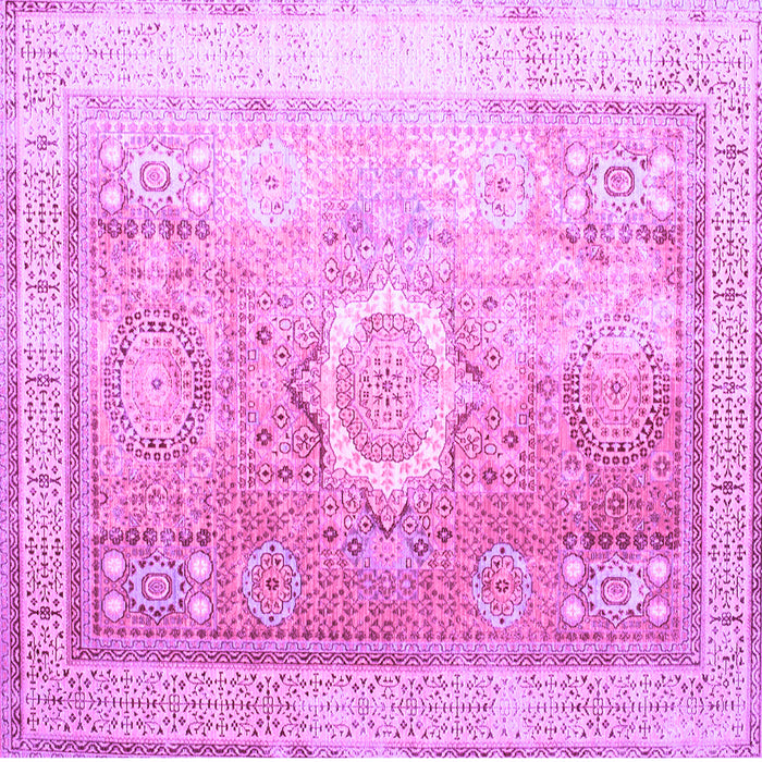 Square Persian Purple Traditional Rug, tr328pur