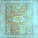 Square Persian Light Blue Traditional Rug, tr328lblu