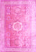 Machine Washable Persian Pink Traditional Rug, wshtr328pnk