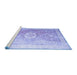 Sideview of Machine Washable Persian Blue Traditional Rug, wshtr328blu