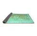 Sideview of Persian Turquoise Traditional Rug, tr328turq