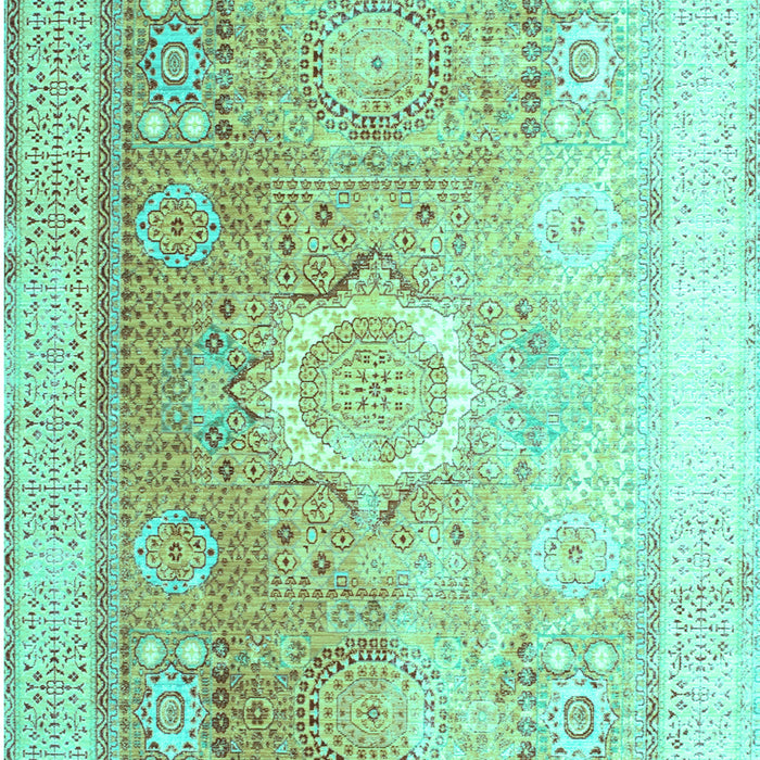 Machine Washable Persian Turquoise Traditional Area Rugs, wshtr328turq