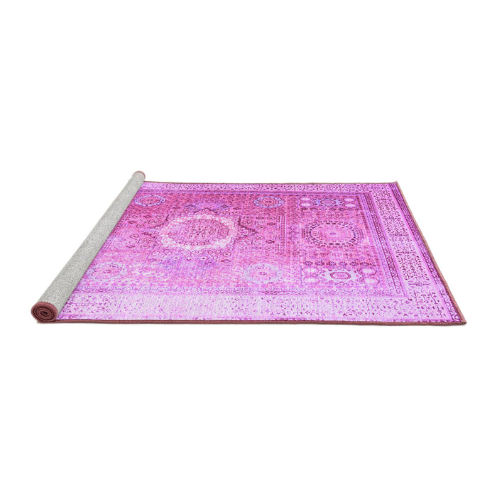 Sideview of Machine Washable Persian Purple Traditional Area Rugs, wshtr328pur